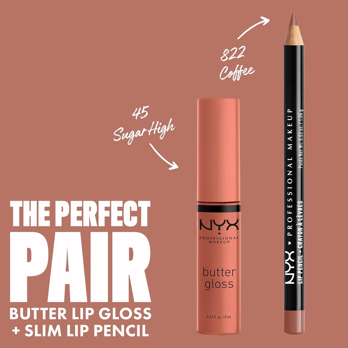 NYX Butter Gloss | Brown Sugar Non-Sticky Lip Gloss for Soft, Peachy Lips