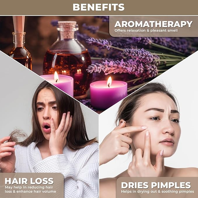 USDA Organic Lavender Essential Oil - Lavender Oil for Skin, and Aromatherapy - 100% Pure Organic Lavender Essential Oil for Calming and Relaxation - Ideal for Skin Care
