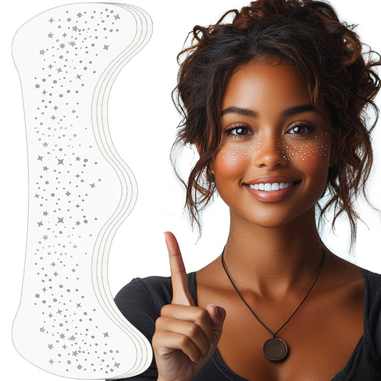 Face Glitter Freckles, Makeup Patches-Silver-Face Glitter Speckles Patches, 4pcs