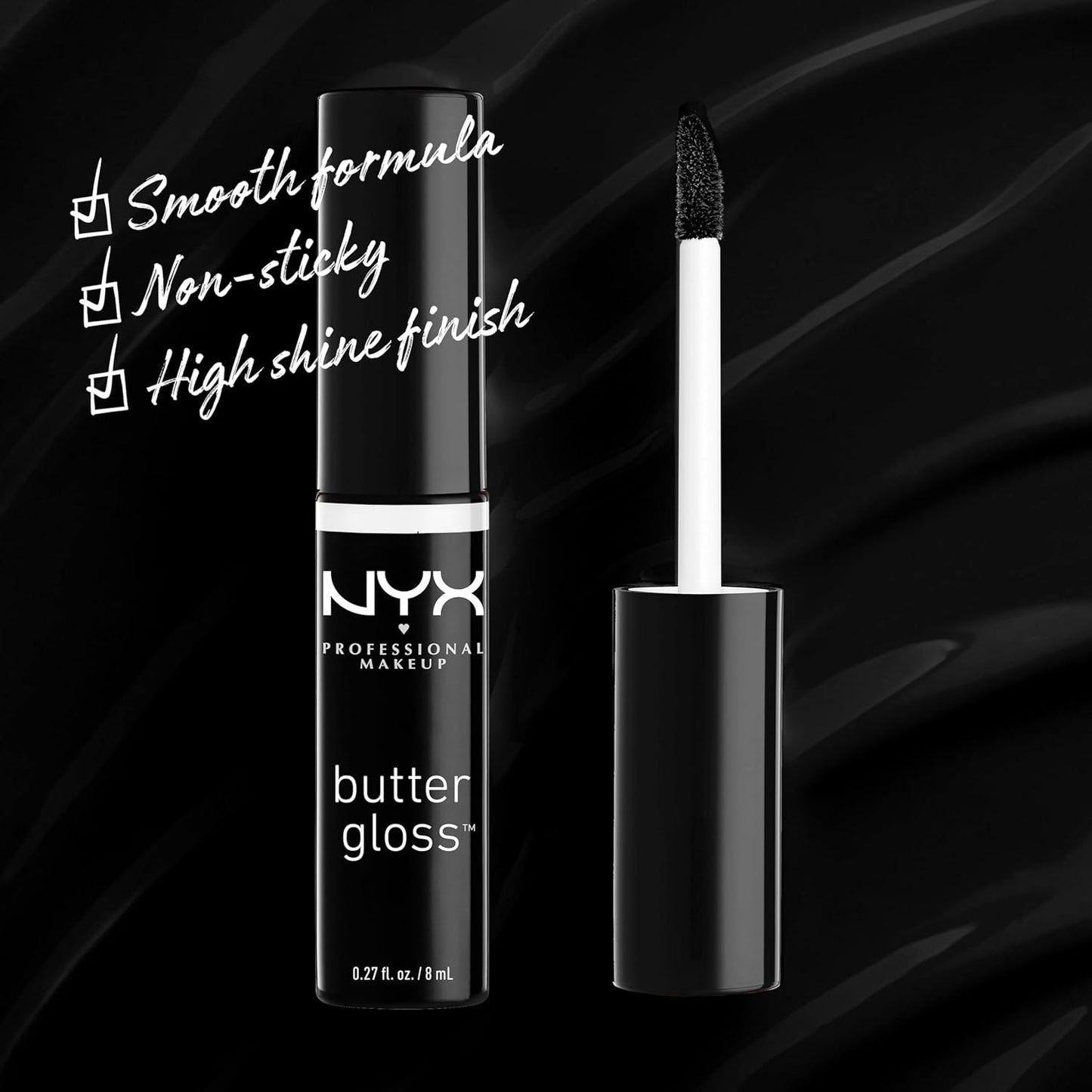 NYX Butter Gloss | Non-Sticky Lip Gloss for Women - Licorice (Black)