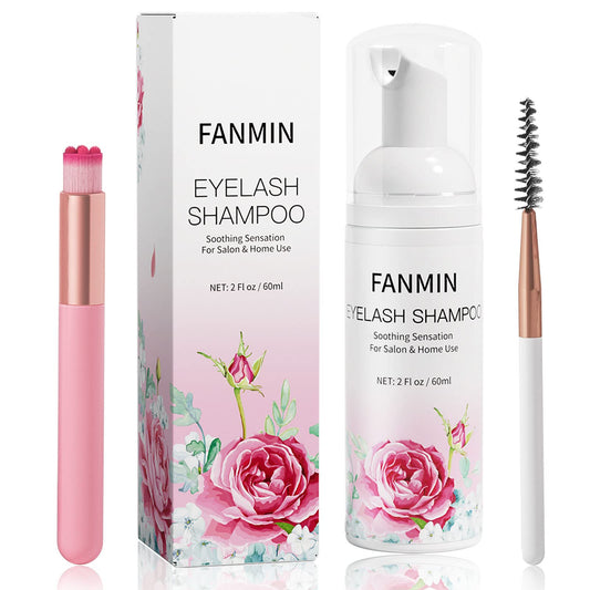 Eyelash Extension Cleanser 60Ml +Mascara Wand+ Brush Eyelid Foaming Cleanser,Eyelash Wash And Lash Bath For Extensions,Paraben &