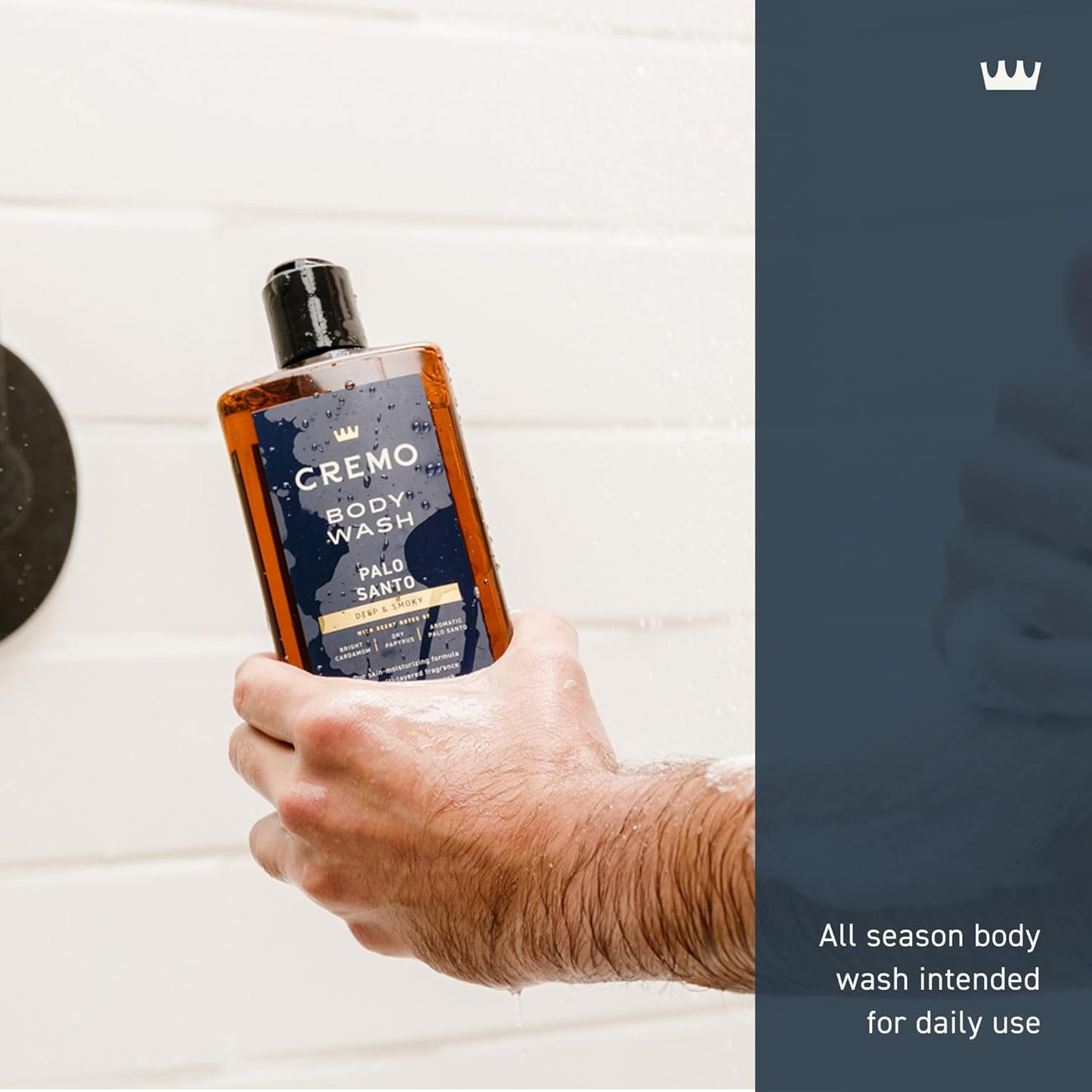 Cremo Body Wash for Men | Bright Cardamom & Palo Santo | 16 Fl Oz