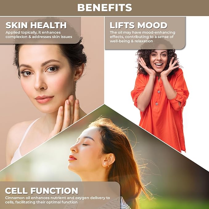 Cinnamon Essential Oil for Diffusers and Skin | Pure Organic Cinnamon Oil for Aromatherapy, Candle Making, Natural Pest Solutions | Skin-Safe Cinnamon Bark Essential Oil for Home, Sleep & Wellness