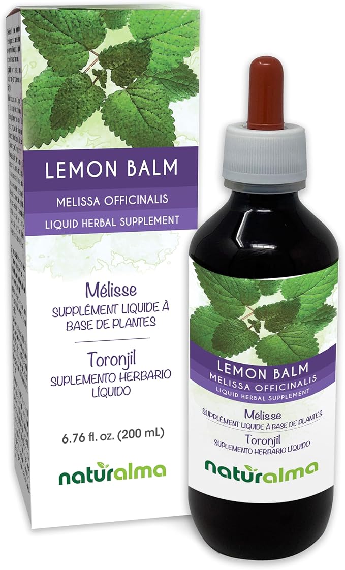 Naturalma Lemon Balm (Melissa officinalis) Leaf Alcohol-Free Tincture - 6.76 fl oz Liquid Extract in Drops - Herbal Supplement - Vegan