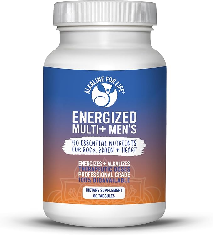 Energized Multi Men's - Potent Multivitamin for Men 40 Fully Bioavailable Nutrients B Complex Vitamins for Men, Vitamin D, Vitamin C, Vitamin K, Zinc, Quercetin, Calcium, Magnesium