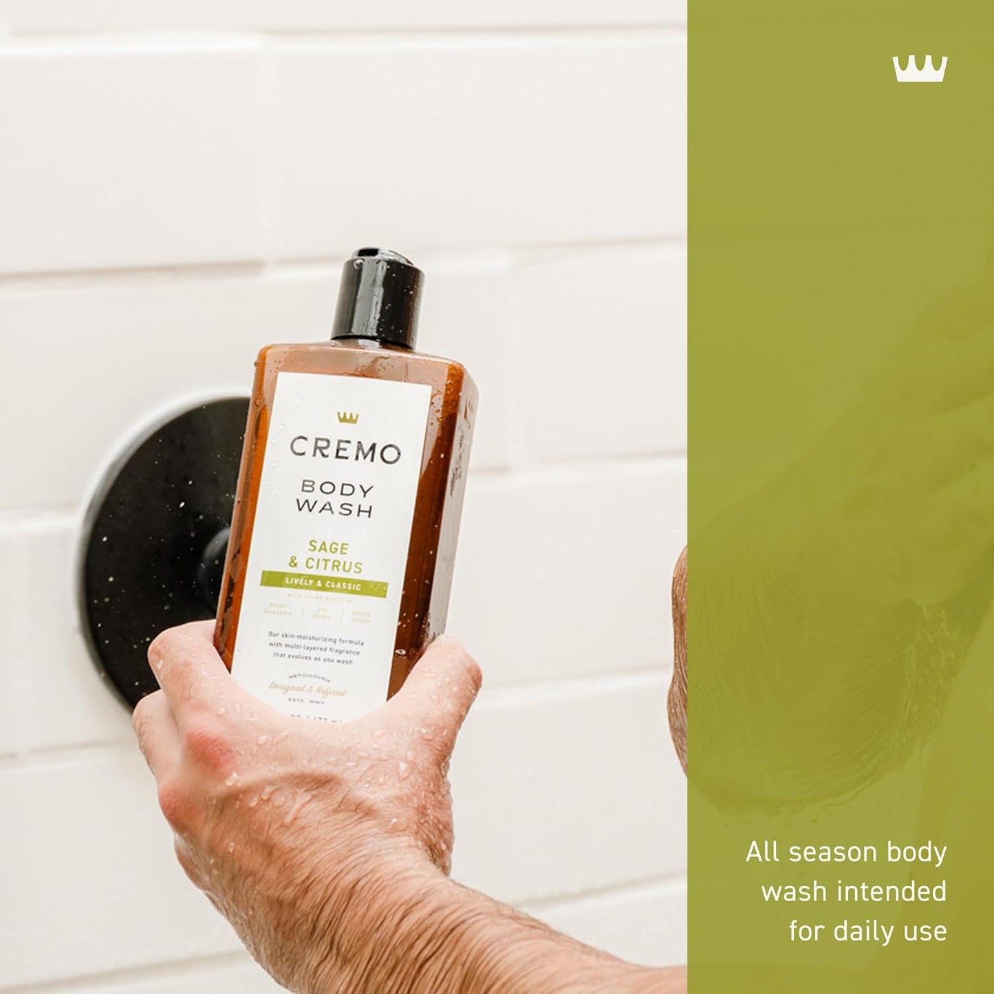 Revitalizing Cremo Body Wash for Men | Bright Mandarin & White Cedar | 16 Fl Oz