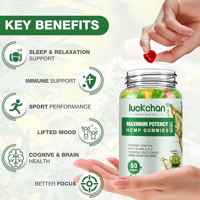 (2 Packs) Hemp Gummies High Potency for Sleep Aid- Pure Extra Strength Organic Hemp Oil Gummies - 100% Natural Bear Sleep Gummy for Adults