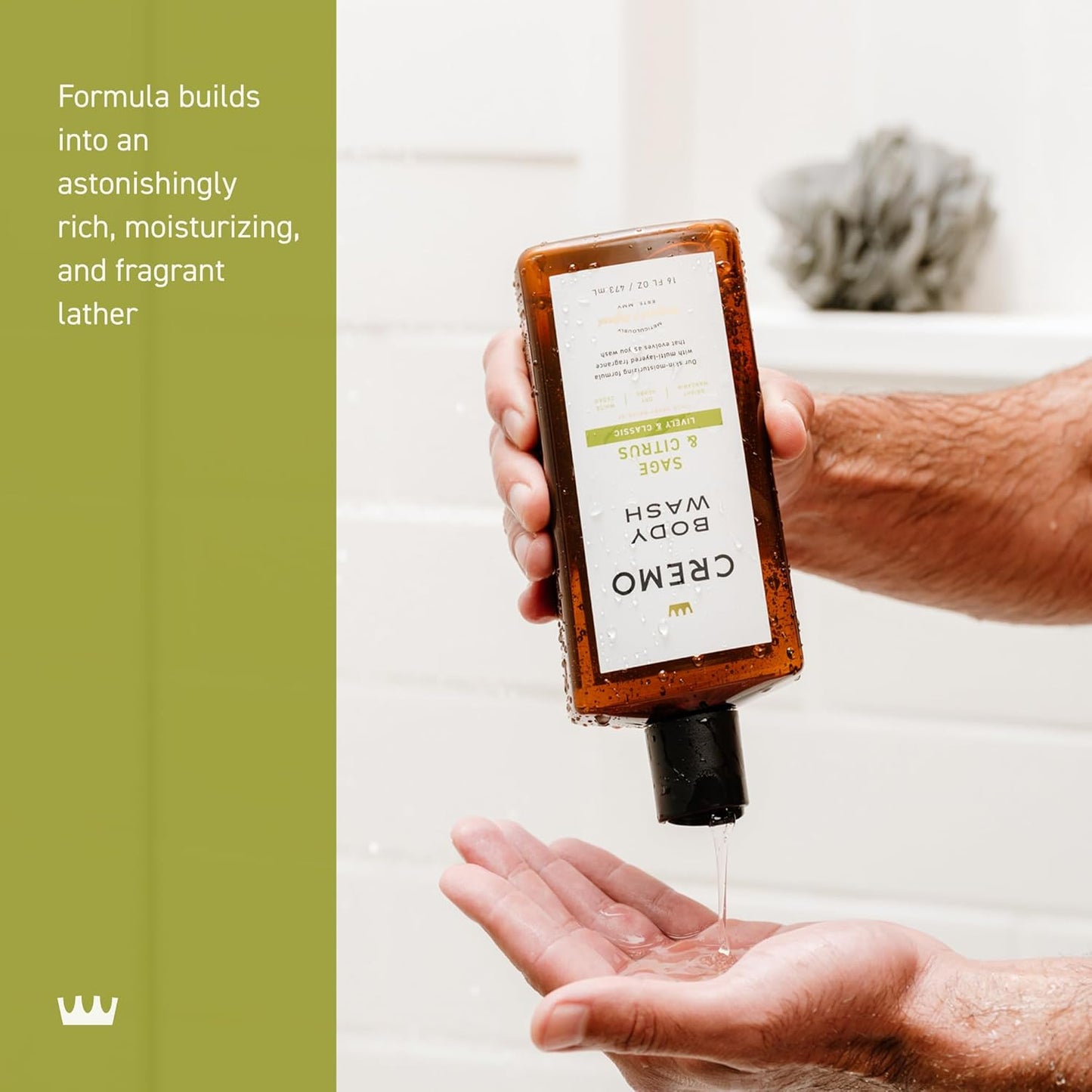 Revitalizing Cremo Body Wash for Men | Bright Mandarin & White Cedar | 16 Fl Oz