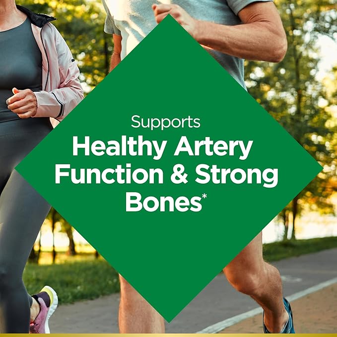 Nature's Bounty Vitamin D3 K2 Supplement, 4000 IU Vitamin D3 Plus 100 mcg of Vitamin K for Heart & Bone Health Support, 30 Day Supply, 30 Vegetarian Capsules, K2 + D3 Supplements for Adults