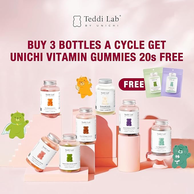 Unichi Hair Growth Gummies, 5200mcg Biotin Formulated with Zinc, Pantothenic Acid and Vitamin A, C, E for Stronger and Thicker Hair for Women, (20 Count)