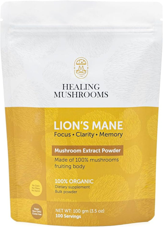 Lion’s Mane Extract Powder, Brain Superfood for Clarity, Memory & Focus - 100 g