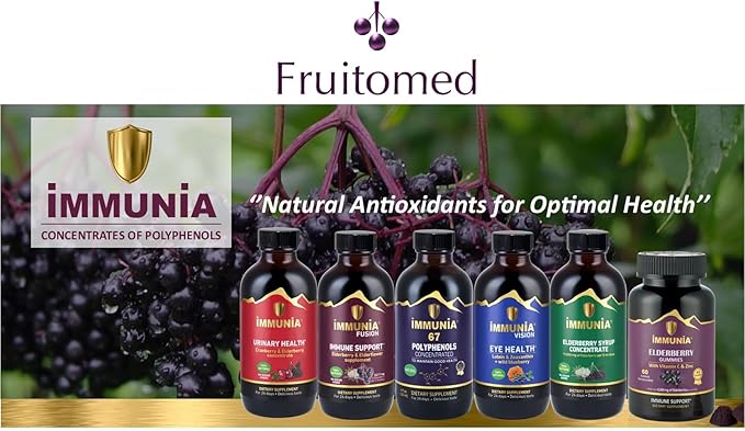 Immunia Fusion - Enhance Your Immune Support. A Powerful Formula Made with elderberries, elderflowers, and Blue Fruits Rich in polyphenols. A Concentrated antioxidant Formula. (1-Pack)