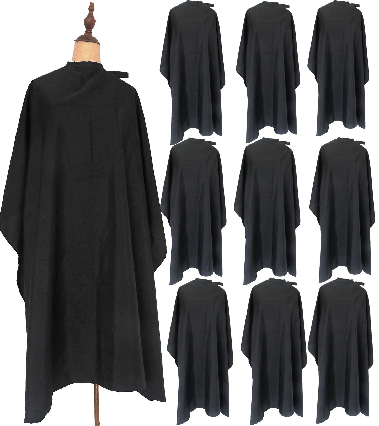 St-Best-P Haircut Cape Black Hair Cutting Salon Barber Capes Waterproof Hairdressing For Clients Men Adults (10Pcs*Barber Cape)