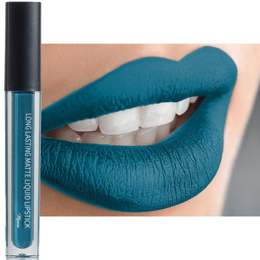 Mynena Teal Blue Long-Lasting Matte Liquid Lipstick | Intense Color, Smudge-Proof & Waterproof | Comfortable, Hydrating Shea Butter | Vegan & Cruelty-Free | Ivy