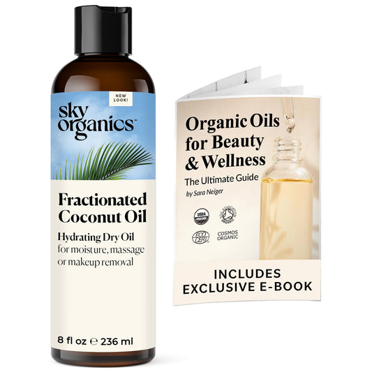 Sky Organics Fractionated Coconut Oil, Hydrating Dry Oil for Moisture, Massage and Makeup Removal, Suitable for All Skin Types,
