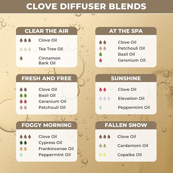 100% Pure & Natural Clove Oil for Hair Care, Oral Care, Aromatherapy and Resistant Support | Strong, Spicy Aroma | Clove Essential Oil Diffuser