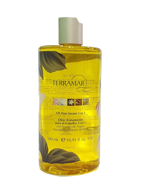 Terramar OLEO TRATAMIENTO PARA EL CABELLO 3 EN 1 CON ARGAN Y MACADAMIA 500ML 16.91FL JUMBO