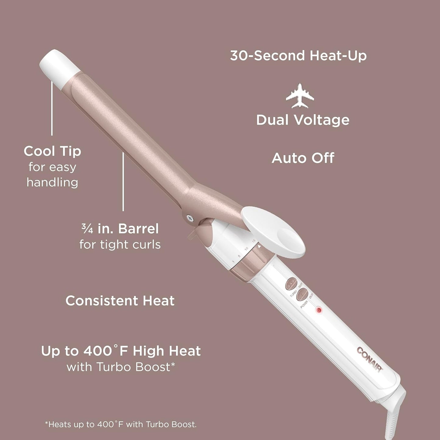 Conair Double Ceramic 1-Inch Curling Iron | Classic Curls for All Hair Lengths