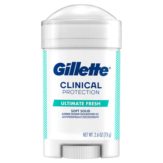 Gillette Clinical Antiperspirant Deodorant For Men, Ultimate Fresh Scent, Advanced Solid, 2.6 Ounce