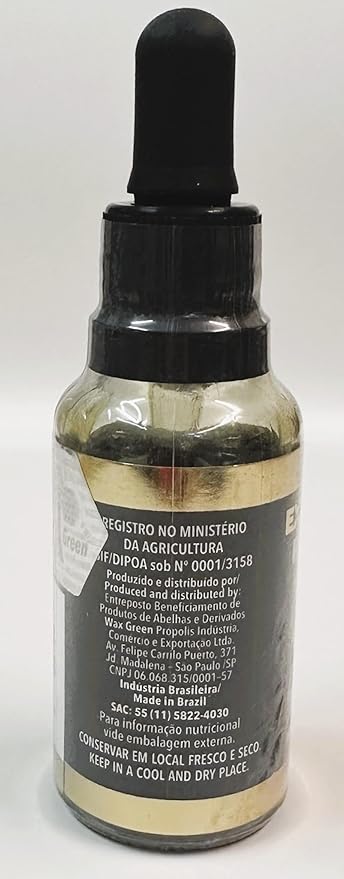1 Box of 8 Bottles Wax Green Propolis Extract Brazilian N10 60% Wax Free Liquid (30ml / 1 fl oz)