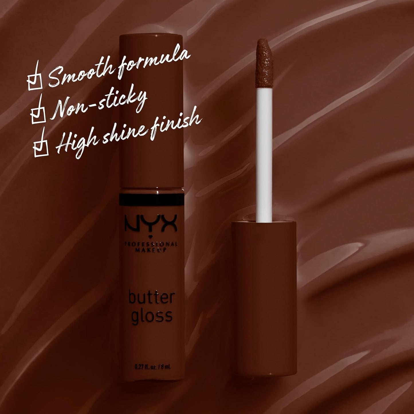 NYX Butter Gloss | Non-Sticky Rich Brown Lip Gloss for All Skin Tones
