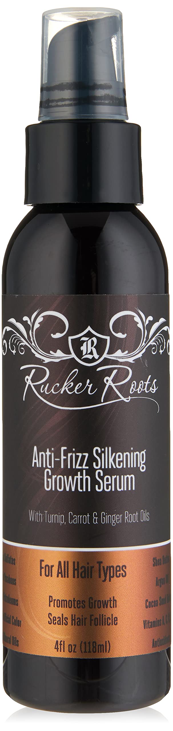 Rucker Roots Anti - Frizz Silkening Growth Serum |Ginger, Turnip, Carrot Root Oils| Promotes Growth