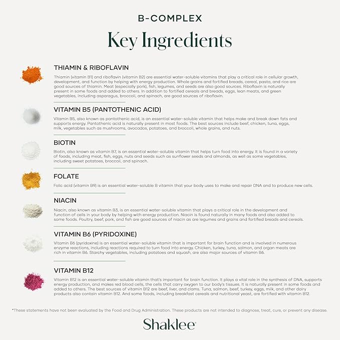 Shaklee - B-Complex- The Ultimate Energy Boost with Patented Bioactivated Absorption System™ - B Vitamins for Enhanced Well-Being - Supports Energy, Cardiovascular, and Brain Health - 240 Tablets
