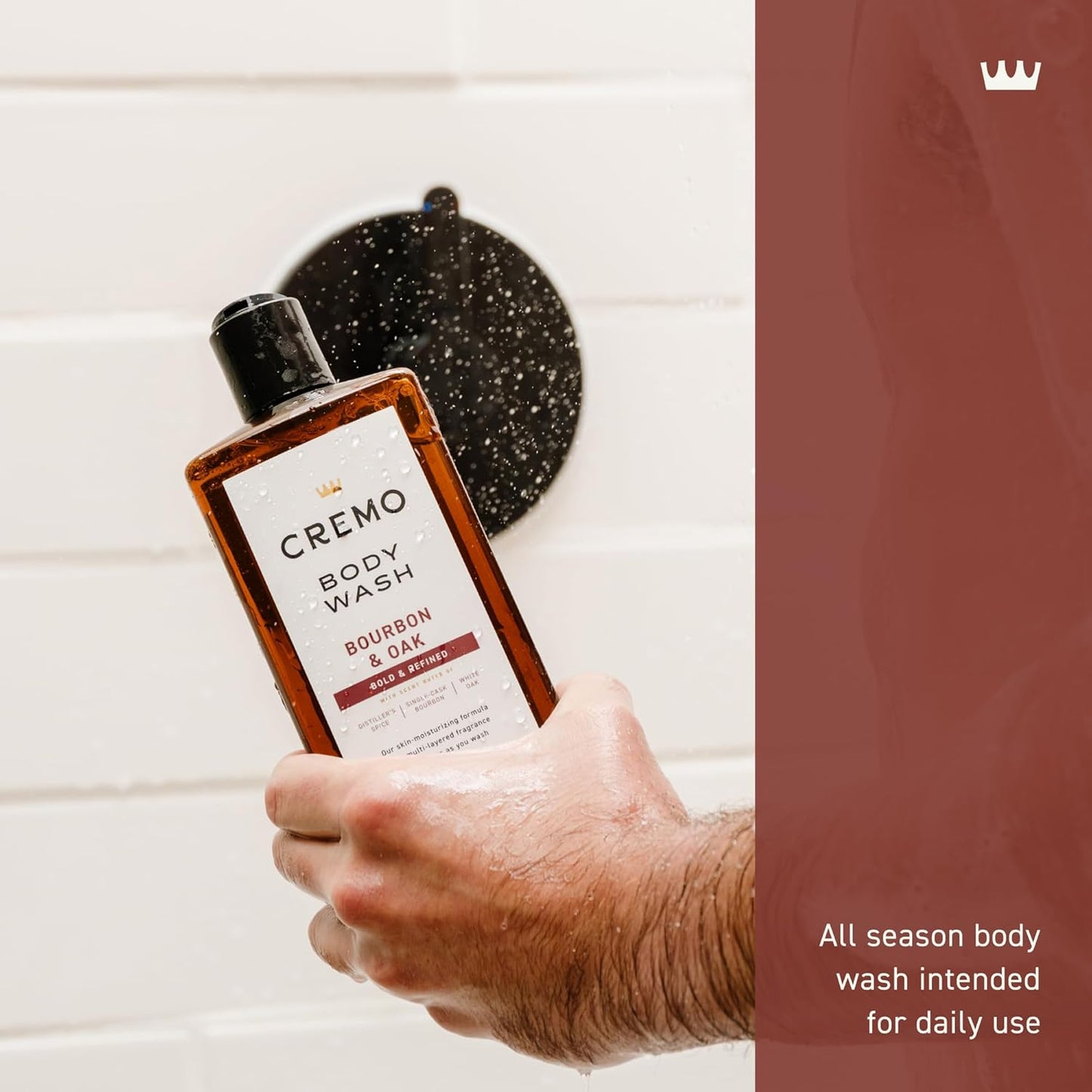 Cremo Body Wash for Men | Sophisticated Bourbon & Spice Blend | 16 Fl Oz