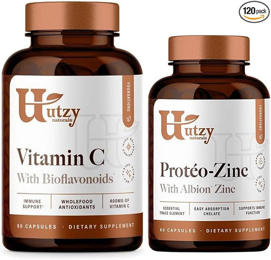 | Vitamin C Complex | 400mg Vitamin C with Acercola & Citrus Bioflavonoids + Proteo-Zinc Chelated Zinc for Immune Health