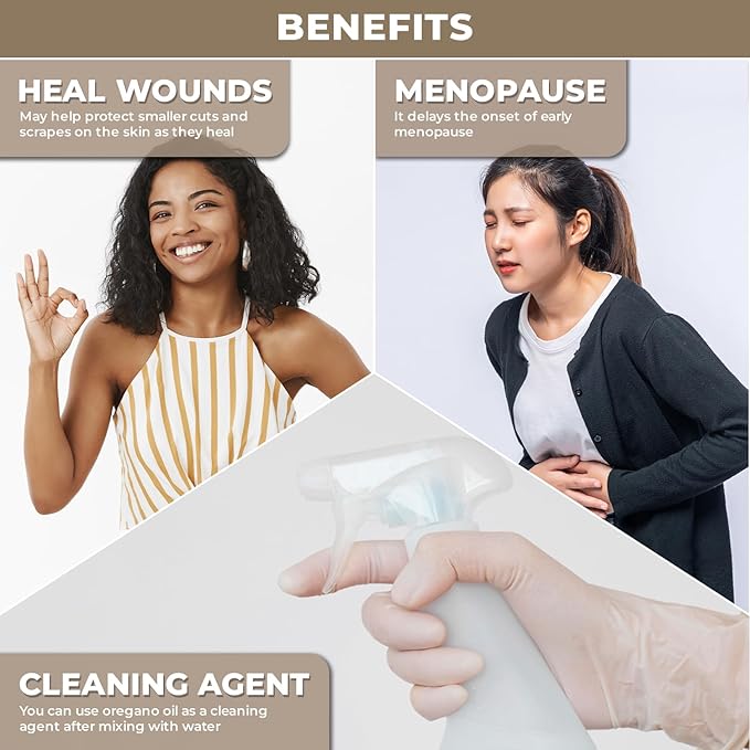 USDA Certified Organic Oregano Essential Oil - Oil of Oregano Drops for Skin & Hair Care | Reduce Itchiness & Redness | Gluten-Free, Pure Oregano Oil - Natural Aromatherapy Oil for Diffusers