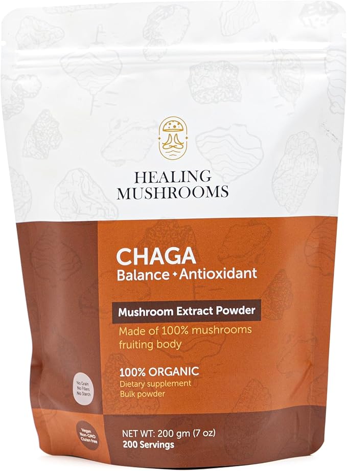 Chaga Mushroom Extract Powder, for Digestion, Energy, Immune Support & Boost The Body's Natural Defense mechanisms (200 Gram)