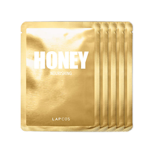 Lapcos Honey Sheet Mask, Daily Face Mask With Hyaluronic Acid And Antioxidants To Hydrate And Tighten Dry Skin, Korean Beauty Fa