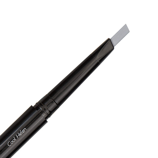 Eye Embrace Cool Helen: Light Gray Eyebrow Pencil - Waterproof, Double-Ended Automatic Angled Tip & Spoolie Brush, Cruelty-Free