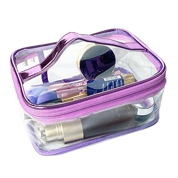 Toiletry Bag Makeup Cosmetic Clear Portable Waterproof Transparent Travel Storage Pink