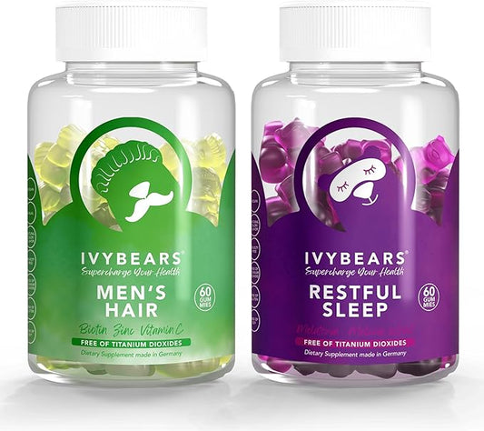 Men’s Hair Vitamins and Restful Sleep Gummies - 60 Count