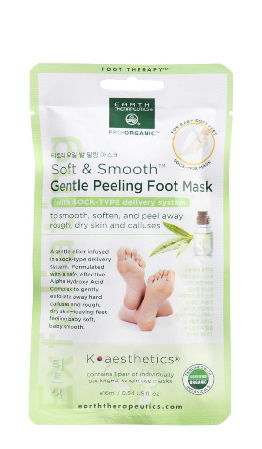 Earth Therapeutics Soft & Smooth Gentle Peeling Foot Mask 1 Mask