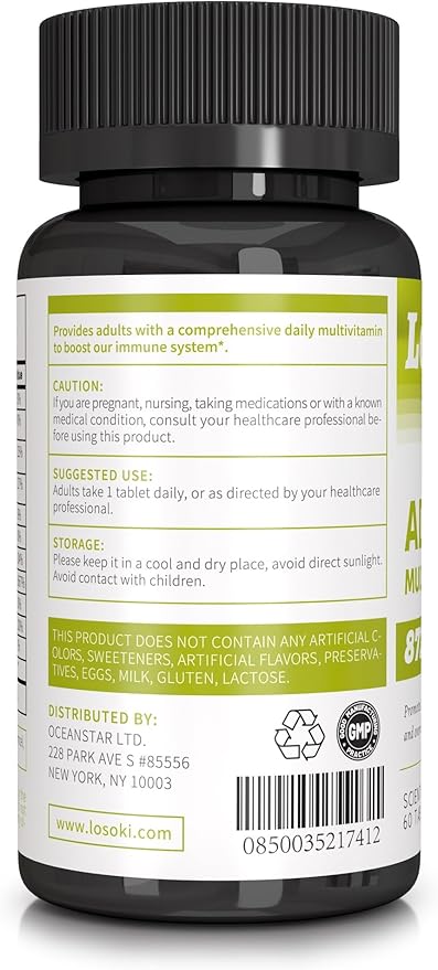 Adult Multi Vitamins - Comprehensive Daily Multivitamin Supplement for Men and Women - 60 Tablets for Enhanced Energy, Vitality, and Immune Support