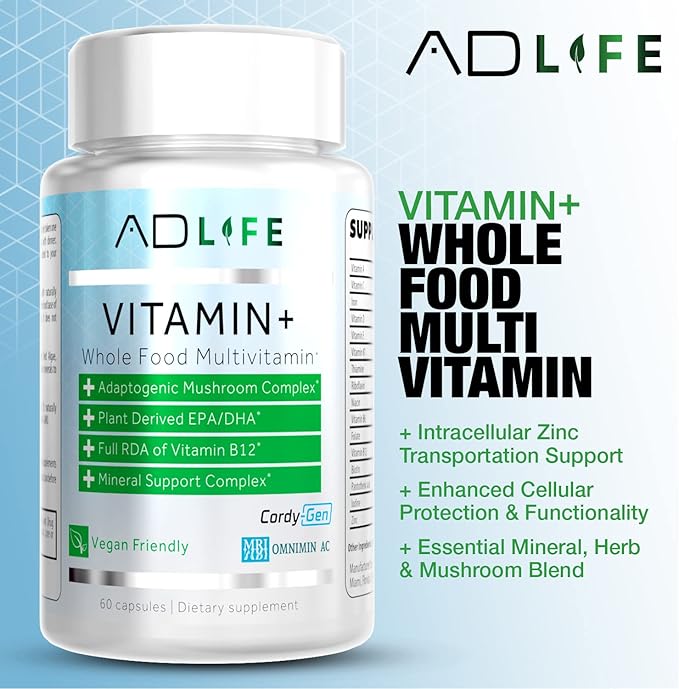 Project AD Vitamin+ Multimineral Multivitamin Supplement Complete Antioxidant, Energy & Immune Support. (60 Servings)
