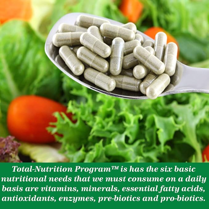 NWC Naturals Total-Nutrition Program Multivitamin with Enzymes Plus Prebiotics and Probiotics Supplement, Complete Care for Men and Women, Vegetarian Natural Whole Food Vitamins, 270 Capsules