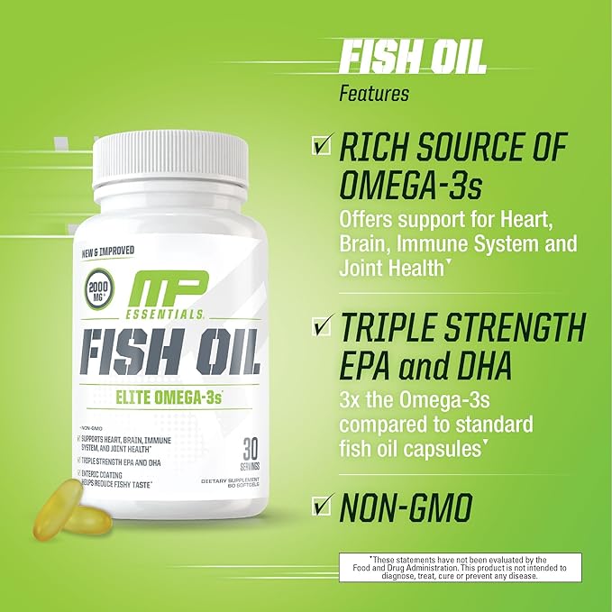 Muscle Pharm Essentials Multi-V+ & MusclePharm Essentials Fish Oil Elite Omega 3 Supplement
