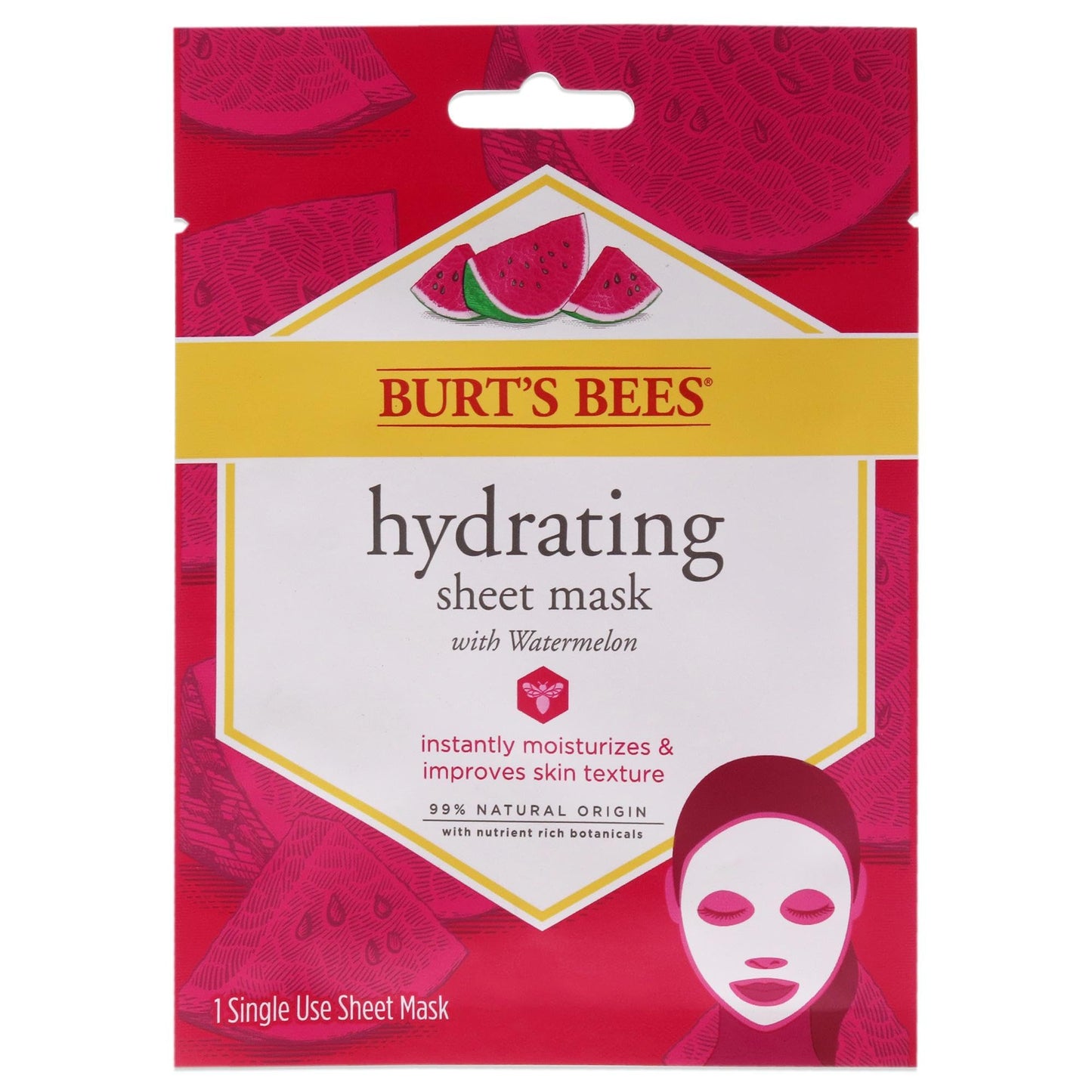 Burt'S Bees Hydrating Sheet Mask With Watermelon 1 Pc