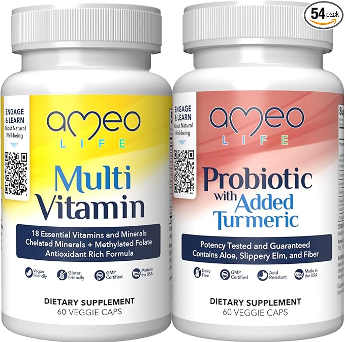 Probiotics & Chelated Daily Multivitamins Bundle for Digestive and Immune Health