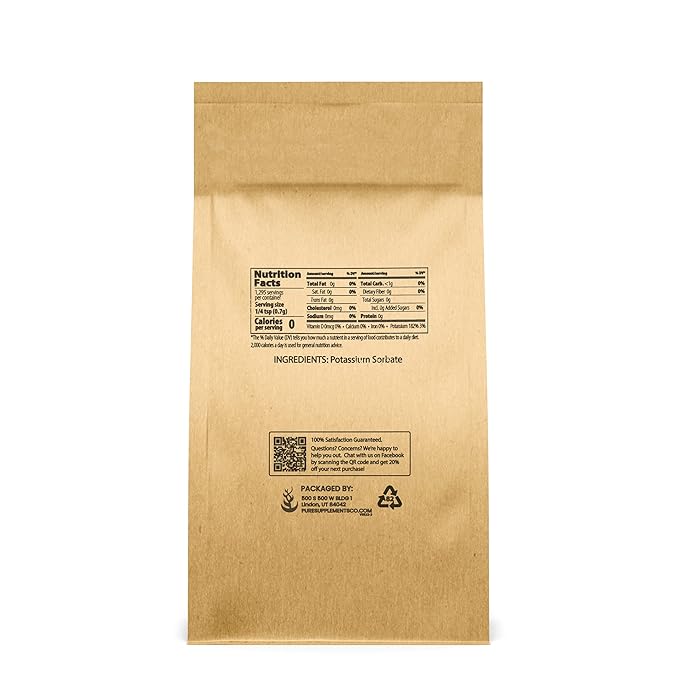 Pure Original Ingredients Potassium Sorbate (2 lb) Homebrewing & Winemaking, Food Grade Additive & Preservative