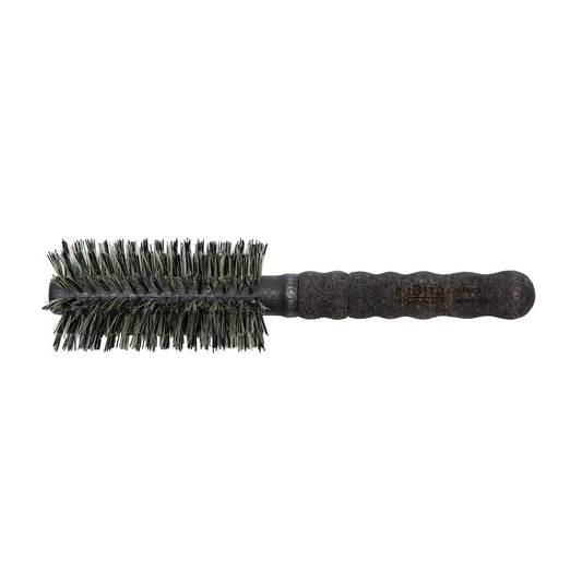 Ibiza Hair Professional Round Boar Hair Brush (MB3, 55mm), Reinforced Blonde & Black Bristles & Cork Handle, For Straight, Wavy