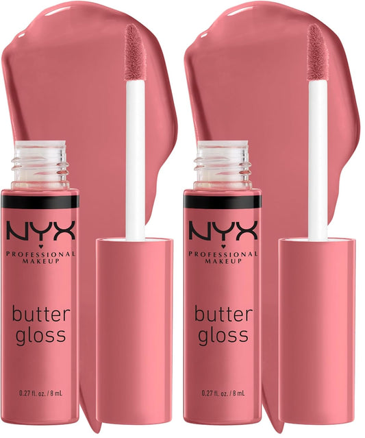 NYX Butter Gloss | Non-Sticky Lip Gloss - Tiramisu Brown | Pack of 2