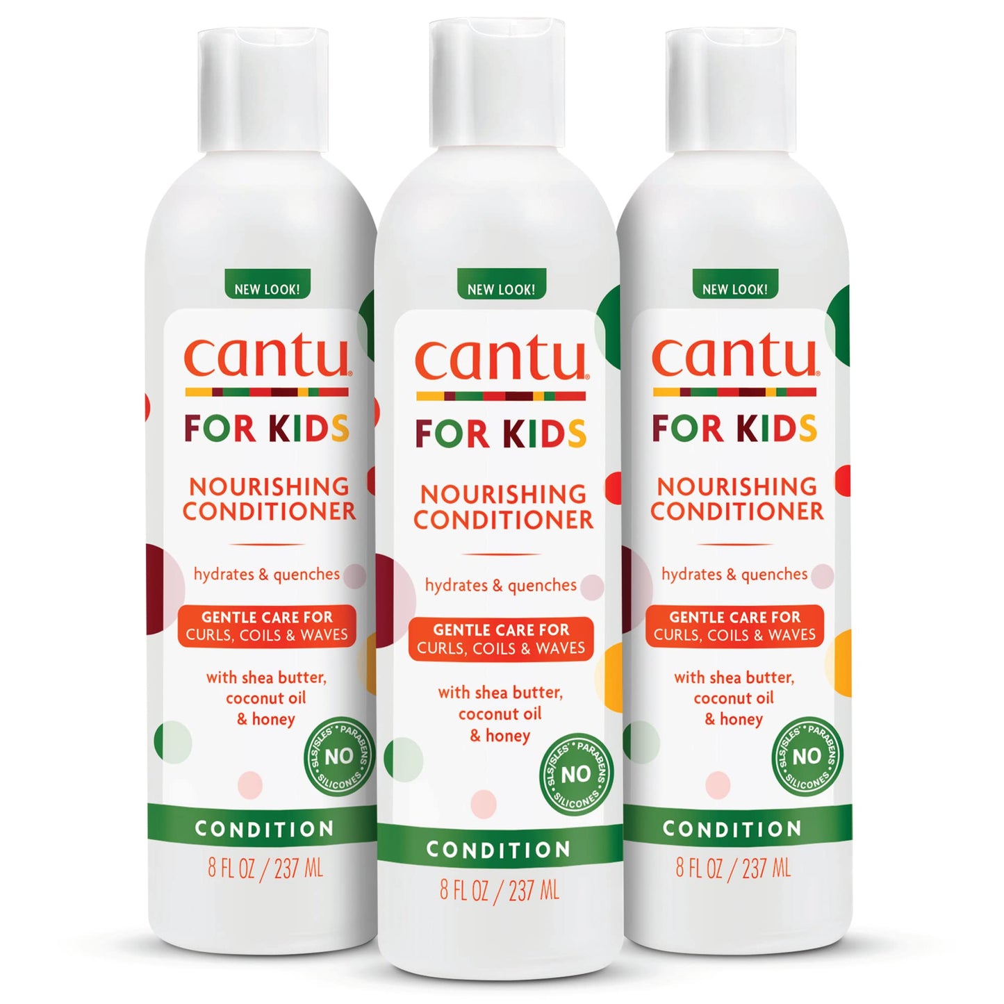 Cantu Care For Kids Nourishing Sulfate-Free Conditioner With Shea Butter, 8 Fl Oz (Pack Of 3) (Packaging May Vary)