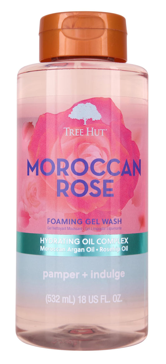 Tree Hut Moroccan Rose Nourishing & Moisturizing Foaming Gel Wash, 18 Oz., Hydrating