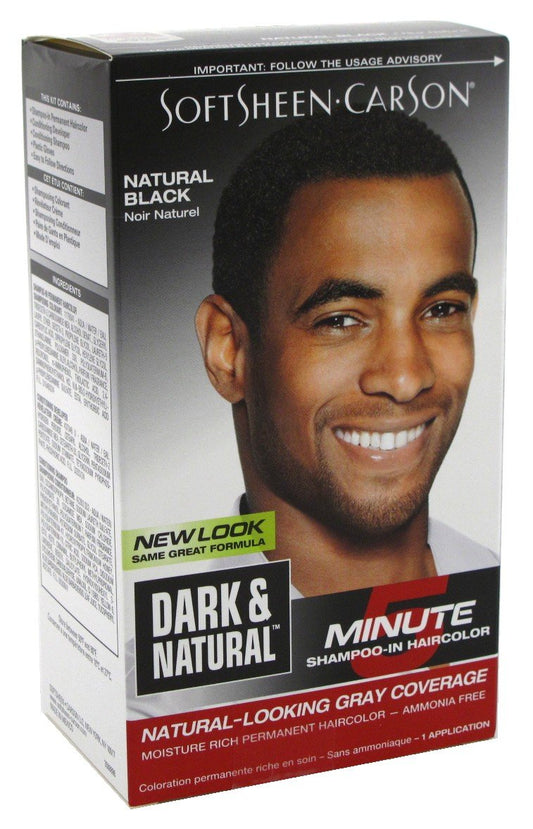Dark & Natural Color Men Natural Black (6 Pack)