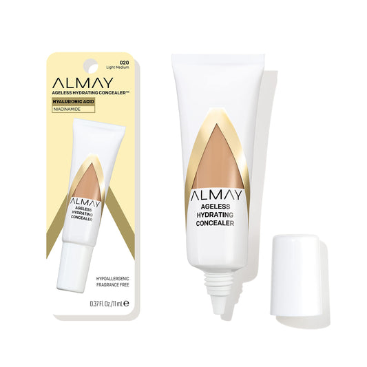 Almay Anti-Aging Concealer, Face Makeup With Hyaluronic Acid, Niacinamide, Vitamin C & E, Hypoallergenic, -Fragrance Free, 020 L