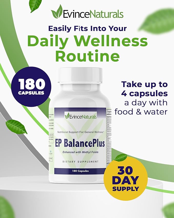 EP BalancePlus Multivitamin for Adults - Multivitamin for Men & Women with Vitamins and Minerals - Methyl Folate & Amino Acids for Nutritional Support - General Wellness Supplement, 180 Capsules